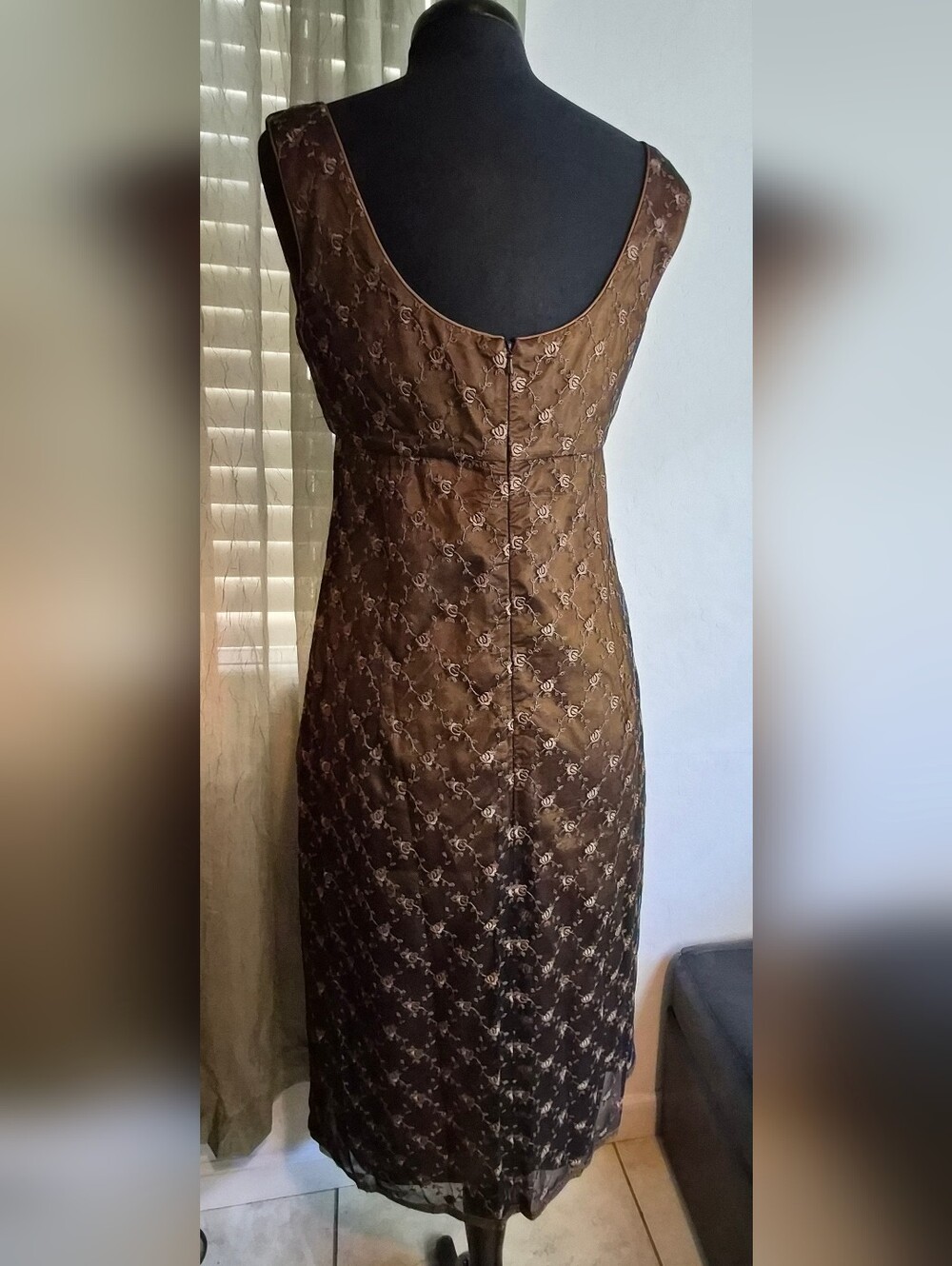 Vintage Liz Mitchell Pure Silk Embroidered Dress | Made in New Zealand #0152 - Picture 4 of 8